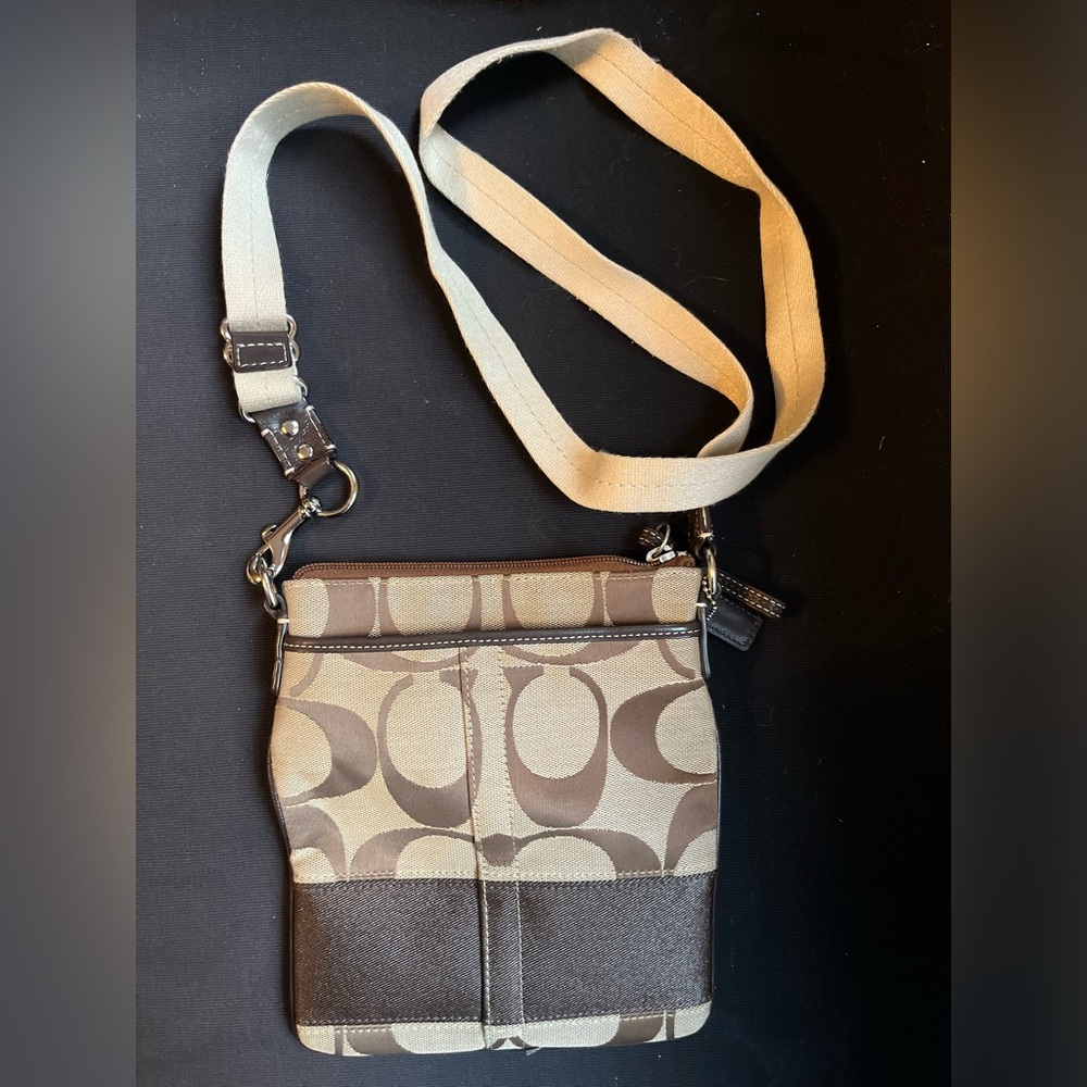 Coach Brown and Tan Crossbody Bag